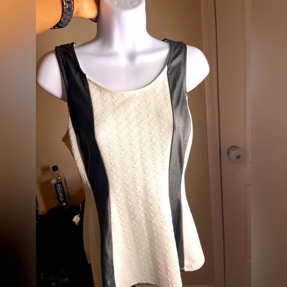 beware Tops - Black & White peplum Shirt
